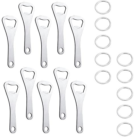 10 Stück Flaschenöffner Edelstahl Bieröffner Bierflaschenöffner aus Metall für Home Pub Outdoor Party Männer Barkeeper