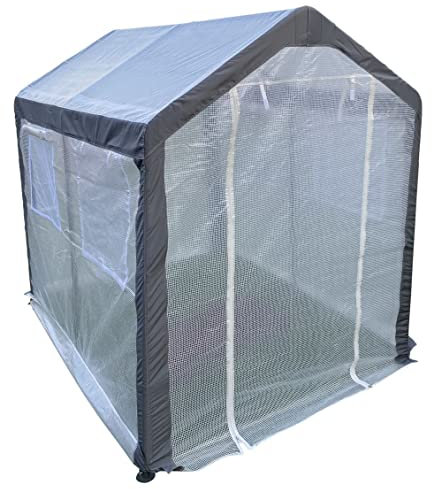 Gewächshaus Foliengewächshaus mit Stahlfundament - Folientunnel Gewächshaus für Tomaten mit UV6 - Groß Gewächshäuser Folie 160g/m2- Foliengewächshaus Stabil 180 x 240 x 230 cm - 4,32m2