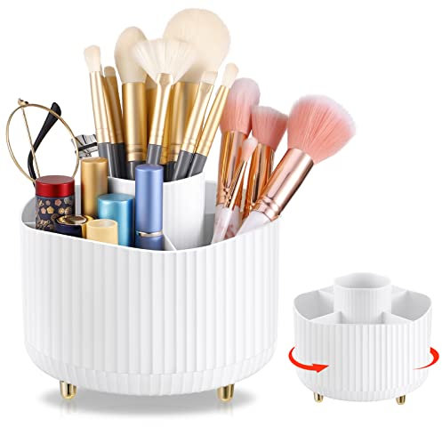 RosewineC Kosmetik Organizers, Pinselhalter Schminkpinsel behälter 360 ° drehbar Kosmetik Make Up Organizer, Schmucksachen Kosmetischer Aufbewahrungs behäLter für Dresser Schlafzimmer Badezimmer