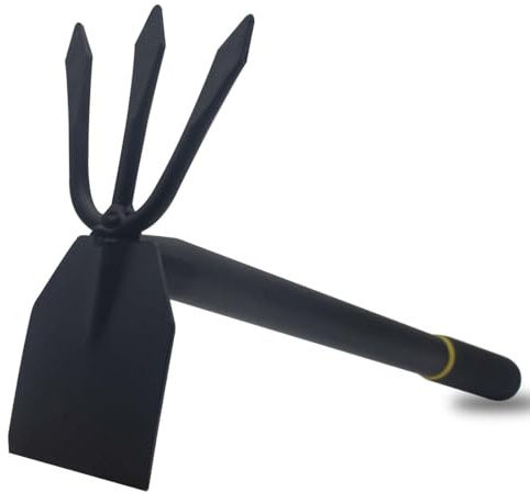 Garden Hoe and Cultivator, Long Heavy Duty Hand Hoe with Tiller, 2 Section Handle, Carbon Steel Blade, Cultivator Hoe Garden Tools for Loosening Soil, Digging