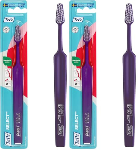 TePe Select - Cepillo de dientes Extra suave/Cepillo manual para adultos/color mixed/disponible en distintas texturas (Paquete de 2)