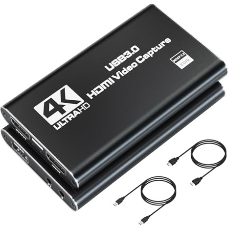Bytebridges 4K HDMI Capture Card for Streaming, Full HD 1080P 60FPS Capture USB 3.0 Audio Video Capture Card,for Switch/PS4/PS5/Xbox, Plug and Play, Works on Laptop, PC, Mac