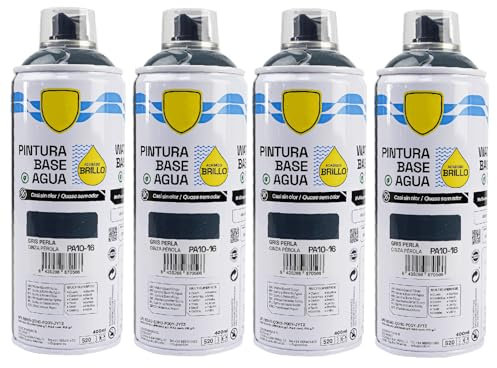 various - Pintura Spray Base Agua 400ml,Ecológica y Sin Olor,Para Muebles,Metal,Plástico y Madera,Colores Duraderos,Cobertura Uniforme - Gris Perla,4 unidad