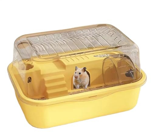 Hamster Cage, Double-layer Mice Habitat Small Animal Cage Small Animal Habitats Pet Accessories for Hamster, Guinea Pig, Gerbil, Reptiles, 35x25x18.5cm