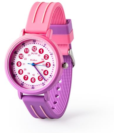 Kiddus Orologio Educativo per Bambini, Orologio da polso Analogico per Bambino e Bambina a partire da 5 Anni, Resistente all'acqua 5ATM, Primo Orologio per l'Infanzia, Regalo Bimbo Apprendimento