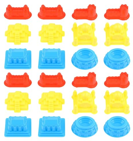 Milisten Set 30 Pezzi di Stampi per Castello di Sabbia per Bambini, Mold in Plastica Spesso Sicuro, per Giochi All'aperto e Divertimento sulla Spiaggia Colore Casuale
