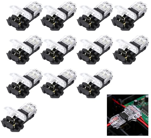 12 Piezas Conectores de Cable, 3 vías Empalme Rápido Cable Eléctrico Grifo Rapidos Empalmes Cables Electricos sin Soldadura T-Tap Cable Conector Surtido Kit para LED y Sistemas Eléctricos 18-22 AWG
