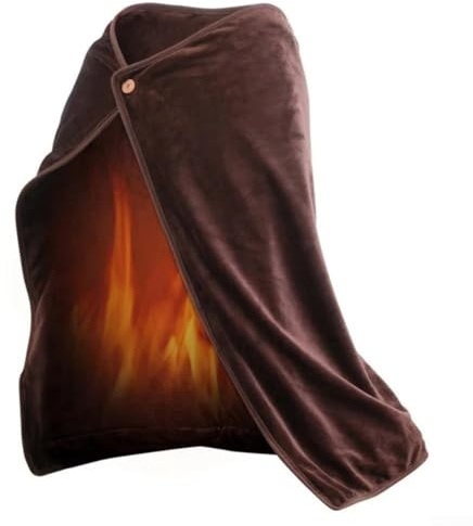 Couverture chauffante portable alimentée par USB, 100 x 70 cm, châle électrique en flanelle douce avec boucle pour réchauffer les genoux ou les épaules à la maison, au bureau, en voiture ou à