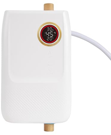 Scaldabagno istantaneo elettrico 5500 W, mini scaldabagno senza serbatoio 220 V, display a LED e protezione anti-secca, economico e compatto, per lavabo, cucina e bagno