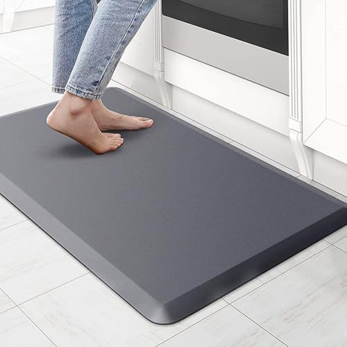 Fall Mat for Elderly Bedside, Waterproof Floor Mat Beveled, Prevention Pad Reduce, Cushion Safety Mat Reduces Impact, Reduce Risk for Handicap, Senior, Anti-Fatigue (Grey,44*120CM/17*47IN)