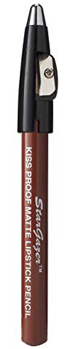 Kiss proof matte lipstick pencil shade 2. Soft long stay lipstick pencil with integrated lid sharpener