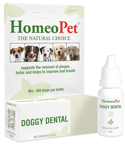 HomeoPet Doggy Dental, Safe, Gentle, and Natural Tooth and Dental Care for Dogs, 15 Milliliters