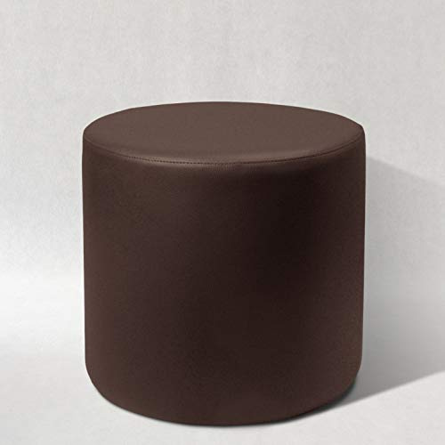 Pouf POUFF Puff PUF Tondo Arredamento Eco-Pelle POGGIAPIEDI Design Made in Italy (Marrone)