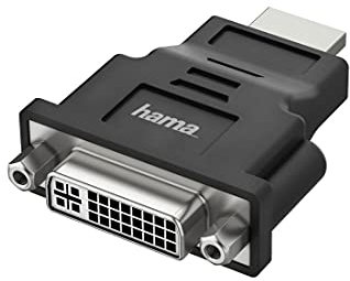 Hama HDMI auf DVI Adapter Ultra HD 4K 60 Hz (HDMI Stecker, DVI Buchse 24+5, Adapter zum Anschluss von PC, Laptop, Computer mit HDMI an Monitor, TV oder Beamer mit DVI oder umgekehrt, Konverter), 00200339, Schwarz