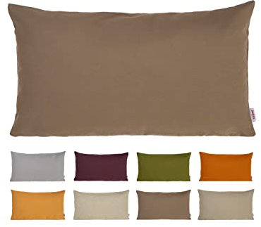 beties „Wunschton“ Kissenhülle ca. 30x50 cm Kissenbezug Kopfkissenbezug in großer Sortiments- und Größenauswahl – EIN idealer Uni Begleiter (deep-Taupe)