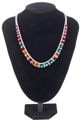 Pinkgarden 11.3 Black Velvet 3D Necklace Bust Display Stand - Jewelry Easel Chain Organizer for Home, Bedroom, and Retail