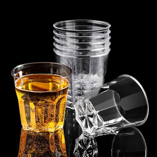LYLIDIA Vasos Plastico Duro Reutilizables 40 Piezas Vasos de Plástico Transparente 220ml Vasos de Fiesta Para bodas, picnics y fiestas
