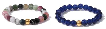 APMGONT Bague PerléE En Pierre Naturelle, Bague éLastique Femme, Bagues Avec Perles En Pierre Naturelle, Anneau éLastiques, Cadeau Pour Femme Petite Amie (HI)