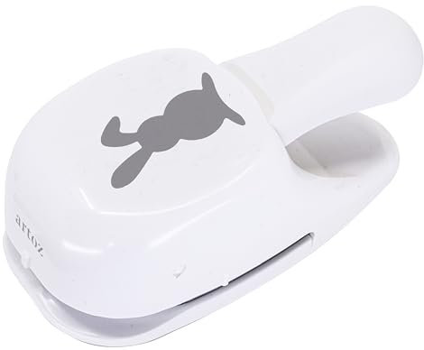 ARTOZ Perforadora con diseño de conejo con oreja, 5 cm, perforadora para tarjetas para invitaciones, cumpleaños, Pascua, tarjetas de felicitación, decoración de mesa y manualidades con niños, adecuado
