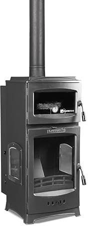 Lodi Lux Gourmet - Estufa de pellets con horno | Cristal triple SCHOTT Robax | 12 kW | Tolva de pellets de 15 kg | Certificado CE y EcoDesign 2022 | Capacidad de calefacción de 90 m²