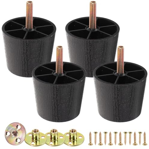 Zurcrelzaw 4 Pezzi Piedini per Mobili Regolabili in Altezza, Robusti e Facili da Usare, Piedini Regolabili, Ampio Campo di Applicazione, Piedini Divano, per Divano, Tavolo, Sofà (Nero)