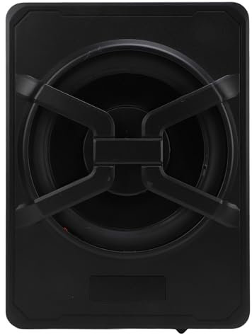 Tbest Subwoofer fin de 25,4 cm 800 W sous siège, télécommande, caisson de basses actif de voiture automobile, amélioration du son à basse fréquence, lumière ambiante colorée avec contrôle par