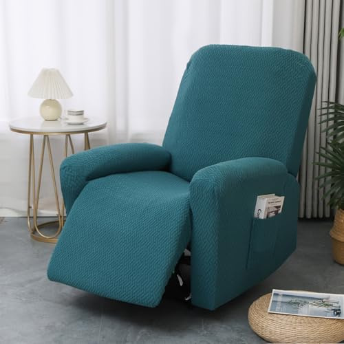 ABZDUNG Copripoltrona Relax Reclinabile Universale, Jacquard Fodere Poltrona Relax Elasticizzato Copripoltrona 1 Posto con Tasca Copripoltrona Reclinabile Fodere per Poltrone Rimovibile(A)