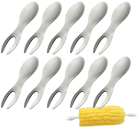 manhegari Soporte para mazorcas de maíz, 10 piezas, soporte para pinchos de maíz, tenedor protector contra salpicaduras para barbacoa, cocina, hogar, barbacoa al aire libre