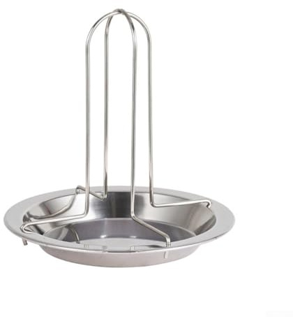 Yuanpgky Grille à rôtir pour poulet avec bol pour barbecue de camping, support vertical en acier au carbone pour rôtir au four, compatible avec les barbecues et fours à charbon de bois