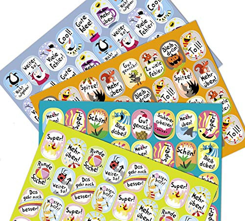 Lehrerladen Belobigungssticker-Set Jahreszeiten, motivierende Aufkleber für Schüler, Lob-Sticker, für 1. bis 6. Klasse, Lehrermaterial, 4 x 7 Bögen (896 Stk.)