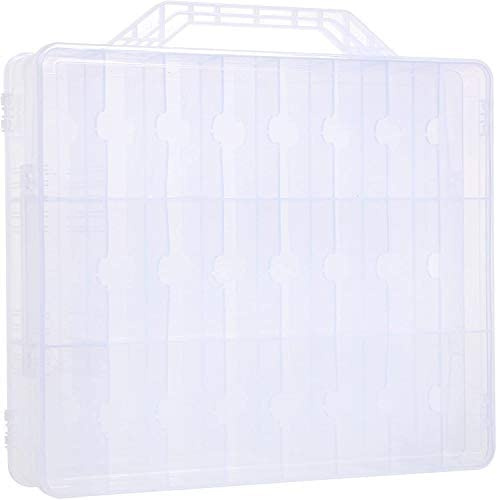 EVERGD Soporte organizador de cosméticos de gel para esmalte de uñas, portátil, universal, transparente, doble cara, para 48 botellas, divisores ajustables, ahorro de espacio