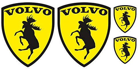 Finest Folia - Juego de 4 pegatinas para coche con diseño de alce, adhesivo resistente al lavado, accesorios con logotipo sueco (R067)