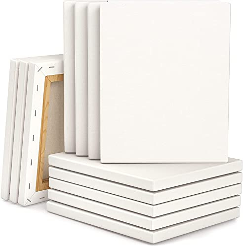 Single Pack of 1 - Artist 10 x 8 inches Hand Stretched White Blank Canvas Board for Making Paint Art and Posters, Multi Panel Canvases for Painting Frame, Creative Sketch and Drawing