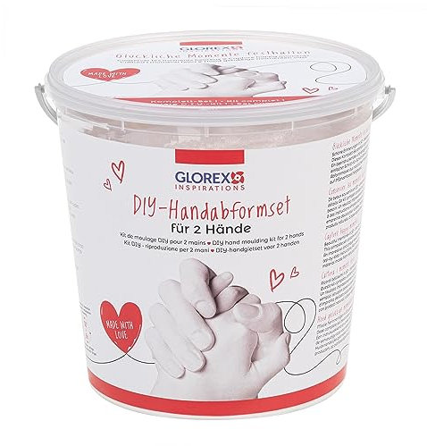Glorex 62703307 - Handabformset, enthalten ist Material für einen Gipsabdruck, Handabdruck als Erinnerung