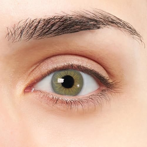 San Sebastián VIP Lentillas de Color verde claro diseño super natural con aro de definición 2 Lentes de contacto anuales + portalentes + pinza + aplicador