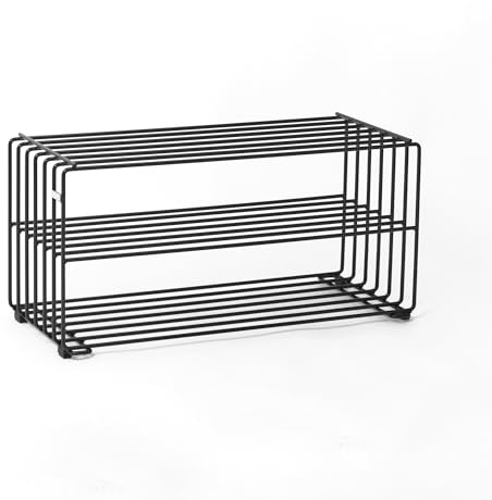 MYWIRE® Elegantes Schuhregal Metall (Graphitschwarz) „RODL 2“ – Moderne Schuhaufbewahrung Schuhablage im eleganten Look – hochwertiger Schuhorganizer stabil und robust – in Österreich produziert