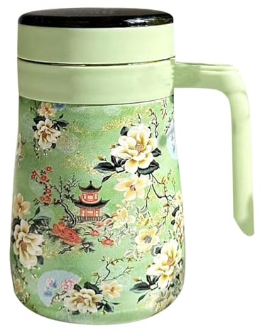 Brocca da caffè isolata con stampa floreale da 550 ml, Caraffa isolata per attività all'aperto | Macchina da caffè intelligente con display della temperatura, distributore di bevande per bevande cali