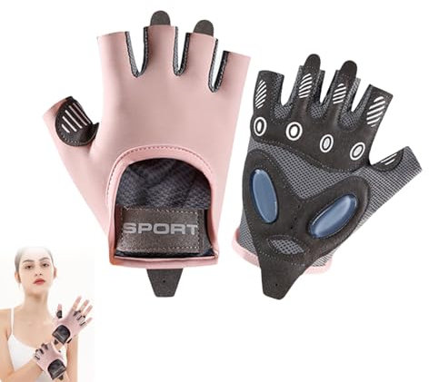 Fahrradhandschuhe Kinder,Reithandschuhe Kinders,Fahrrad Handschuhe,Fitness Handschuhe mit 3D Silikonpad,Gym Handschuhes Damen,Rutschfeste Kletterhandschuhe,Motorradhandschuhe,Segelhandschuhe(Rosa,M)