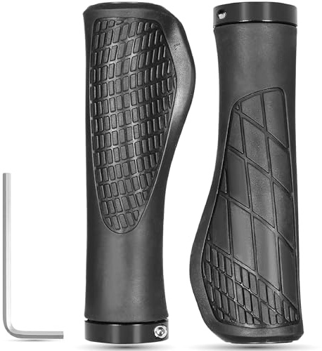 JREEPEE Bike Grips, Ergonomic Bicycle Handlebar Grips Shock Absorbing, Non-Slip Silicone, Universal 22.2mm for Mountain Bike, Scooter, Ebike, Kids Bike, BMX
