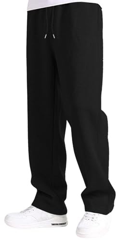 Boys Pants Kids Straight Leg Baggy Joggers Elastic Waist Drawstring Jogging Bottoms for Children Unisex Sports Trousers Tracksuit Bottoms Lounge Pants Athletic Streetwear Activewear 5-16Y