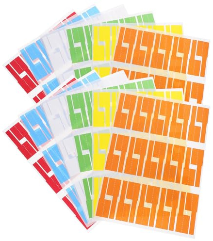 OFFSCH 12 Sheets P-Shaped Cable Labels with Adhesive for Industrial Wire Management Tear-Resistant Electric Panel Tags for Easy Identification and Organized Cord Labeling