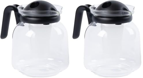 Fackelmann 2061250 Verseuse à thé 1,5 litres, théière Micro-ondable, Plastique, Verre, 11 x 15,1 x 9,6 cm (Lot de 2)