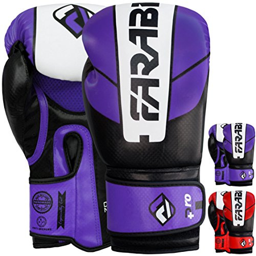 Farabi Sports Boxing Gloves Men and Women Kickboxing Gloves - Muay Thai Gloves 10-oz 12-oz 14-oz 16-oz Red & Purple Boxing Gloves for Punching Bag, MMA, Muay Thai and Training (Purple, 14-oz)
