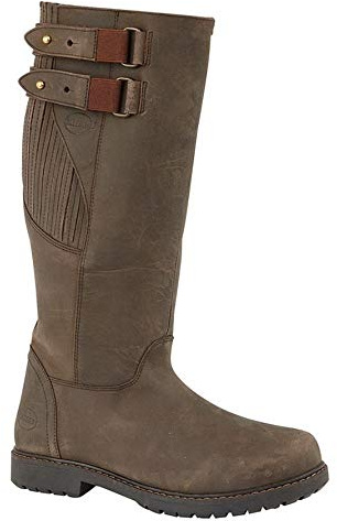 Mens Waterproof Breathable Country Style Boots in Waxy Brown Leather (UK 9)