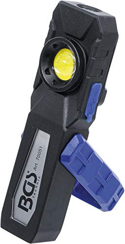 BGS 70051 | COB-LED-Werkstattleuchte mit Magnet und Haken | klappbar | Akku | Arbeitsleuchte | Werkstattleuchte | Taschenlampe