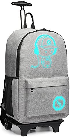 Kono Anime Luminosa Mochila Escolar Equipaje Infantil Mochila Impermeable Funcional para Portátil con Ruedas Giratorias 30L