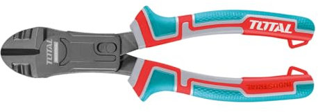 TOTAL - Verstärkte Seitenschneider - 228mm - Für Drähte, Kabel, Nägel oder Schrauben - Stark und haltbar - Ergonomische, rutschfeste Griffe - Chrom-Vanadium Konstruktion
