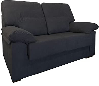 MUEBLIX.COM | Sofa Marcos, 2 Plazas, Diseño para Salón Moderno, Confortable, Armazón de Pino Gallego, Asientos de Goma Espuma, Antracita