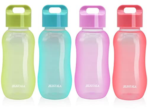 JILIGUALA Plastic Coffee Travel Mugs Water Bottle Sports Water Bottle Cup for Milk, Coffee, Tea, Juice Size 350ml (12oz), Pack Of 4