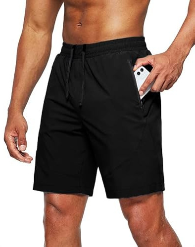 Tansozer Pantalones Cortos Hombre Deporte Deportivos Shorts Correr Running Pantalones Bermudas Hombre Verano Ejercicio Pantalones Cortos Gym Pantalón Corto Bolsillos Trabajo Negro M
